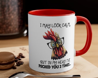 Funny Coffee Mug Hilarious Chicken Coffee Cup Funny Gag Gift Funny Sarcastic Chicken Teacup Gift for Fathers Day