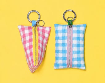 Mini Keyring Pouch Sewing Pattern PDF | 2 Styles, Small Zipper Bag, Beginner Scrap Project