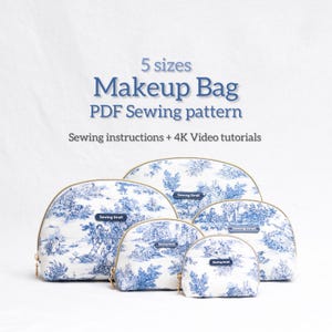 Taco Pouch Sewing Pattern: 5 Sizes, Beginner Friendly (PDF Download) Makeup Bag