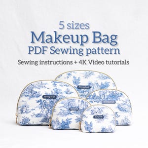 5 Sizes Classic Taco Pouch Makeup Bag Sewing Pattern – PDF Download + 4K Video Tutorial + Written instructions