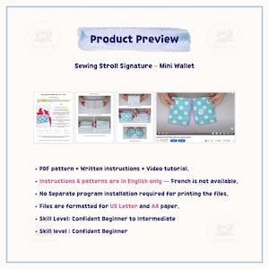 Mini Wallet Sewing Pattern – “Zoe” PDF + Video Tutorial | Card Holder for Beginners imagen 6