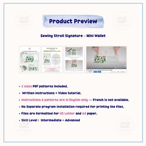 DIY Mini Wallet Sewing Pattern: "Jean" PDF Template + Video image 8