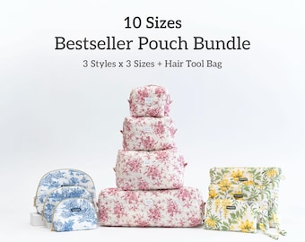 Beginner Friendly Pouch Pattern Bundle | 10 Sizes, 3 Styles, Video Tutorial (PDF Download)