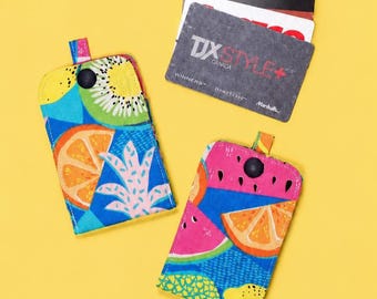 Mini Card Wallet Sewing Pattern PDF with Optional Keyring Loop and Center Pocket