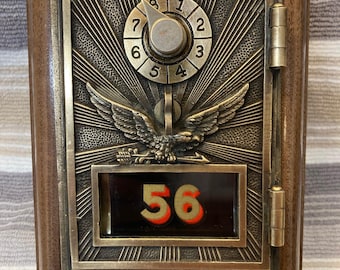 Handcrafted Post Office Box Door, American Flying Eagle, made from Walnut