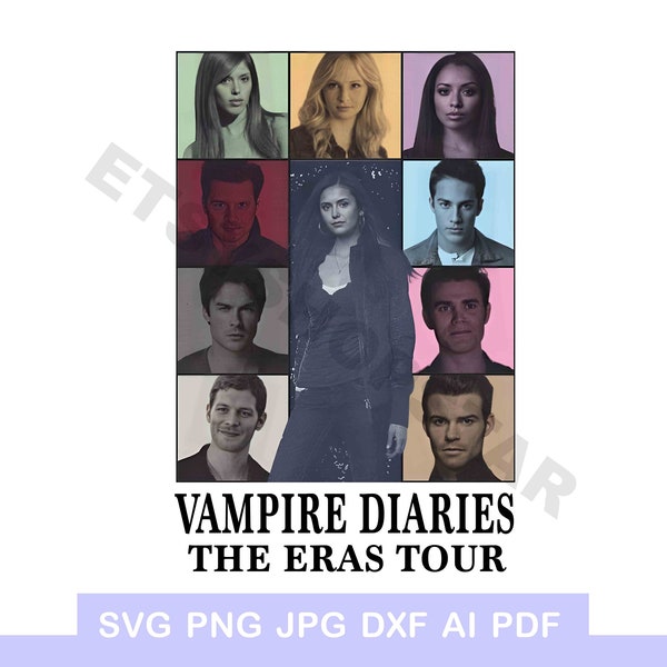 Vampire diaries print the Eras Tour png Vampire diaries print png digital tshirt shirt transfer Stephan Damon Salvatore Elena merch gift