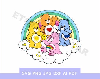 Care Bears svg care bear ai dxf pdf png jpg party funshine cheer grumpy birthday digital printable t-shirt iron on transfer cricut cut shirt