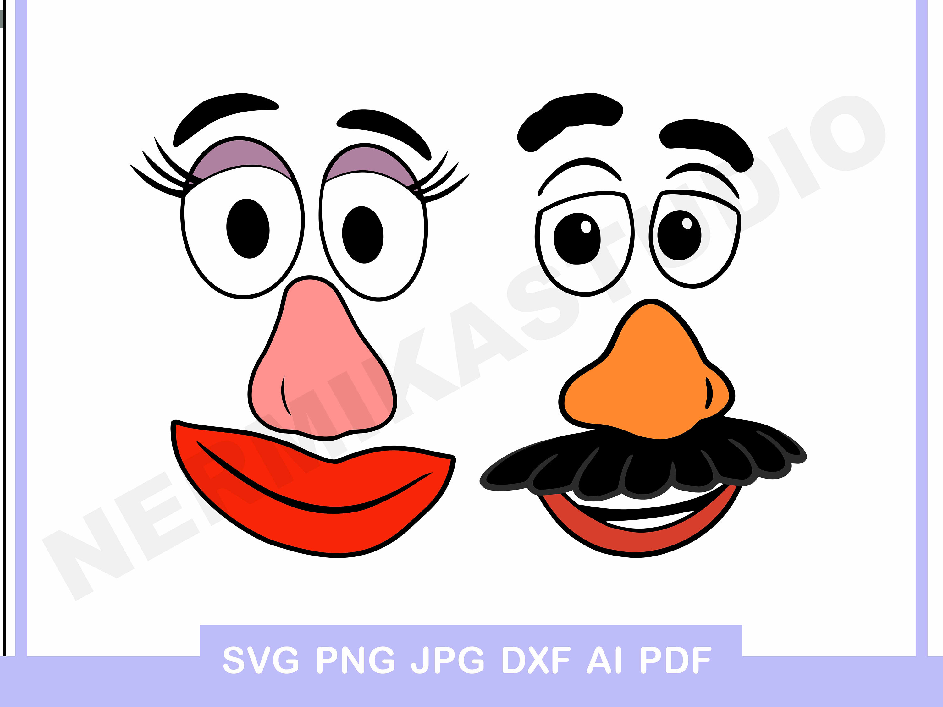 Mr. & Mrs. Potato Head Vector Art: Party Iron-On Transfer (Digital Download)