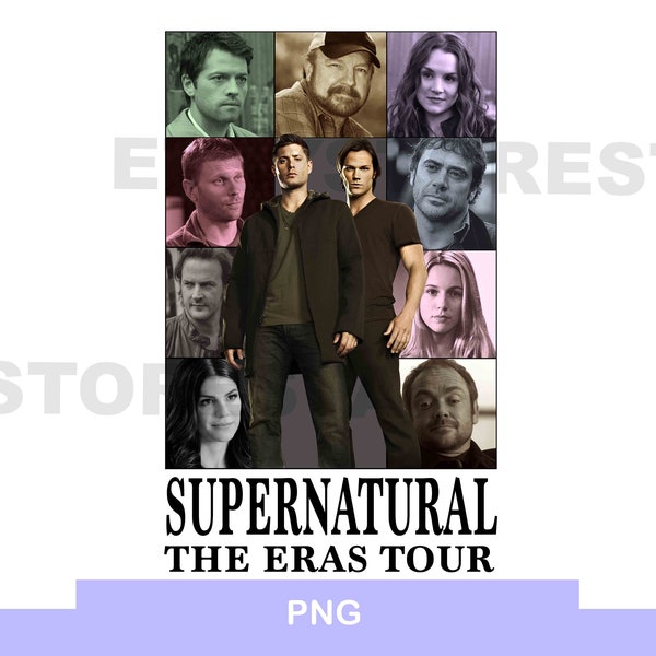 Supernatural png print eras tour Dean Winchester Sam Winchester png digital t-shirt shirt iron on transfer Supernatural merch gift