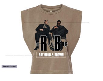 Usher and Chris Brown concert rb tour crop top vintage shirt Women's Garment-Dyed Heavyweight Muscle Tee