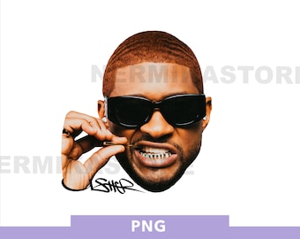 Usher World Tour PNG Face Print: Concert Fan Art (Digital Download)