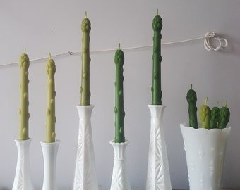 Asparagus Green Beeswax Tapers