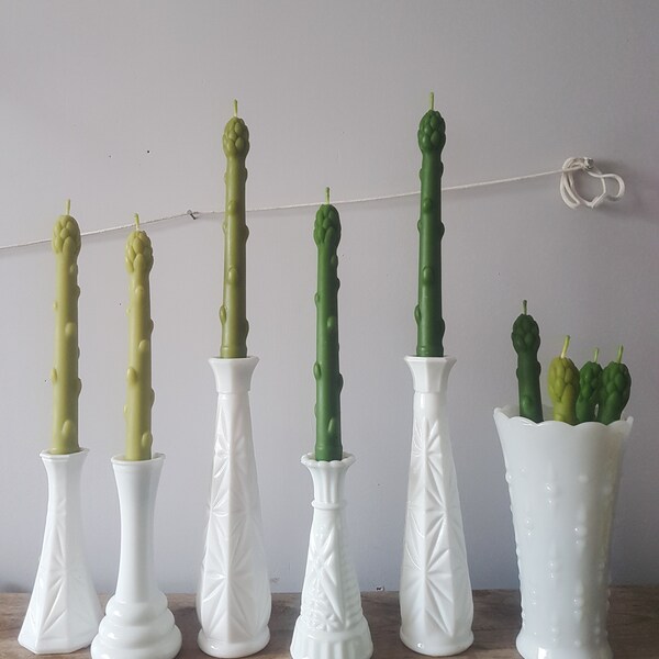 Asparagus Green Beeswax Tapers