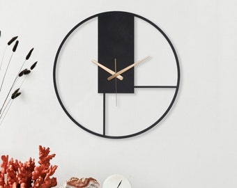 Noordse grote wandklok, minimalistische wandklok, eenvoudige wandklok, moderne wandklok, unieke wandklok, Horloge Murale, Wanduhr Gross