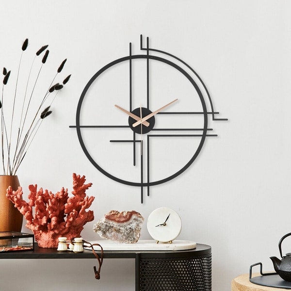 Large wall clock unique, Clocks for wall, Modern wall clock,  Wanduhr, Minimalist wall clock, Livingroom Clock, Decorative, Stylish, Elegant