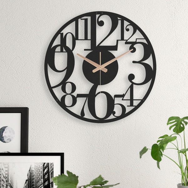 Wall clock numbers, Large wall clock unique, Modern wall clock, clocks for wall, retro, wanduhr, orologio da parete, midcentury clock, mcm