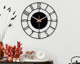 Wall Clock with numbers, Large Clocks for wall, Modern Wall Clock, Unique Wall Clock, Minimalist, wanduhr, rustic, oversized wall clock,