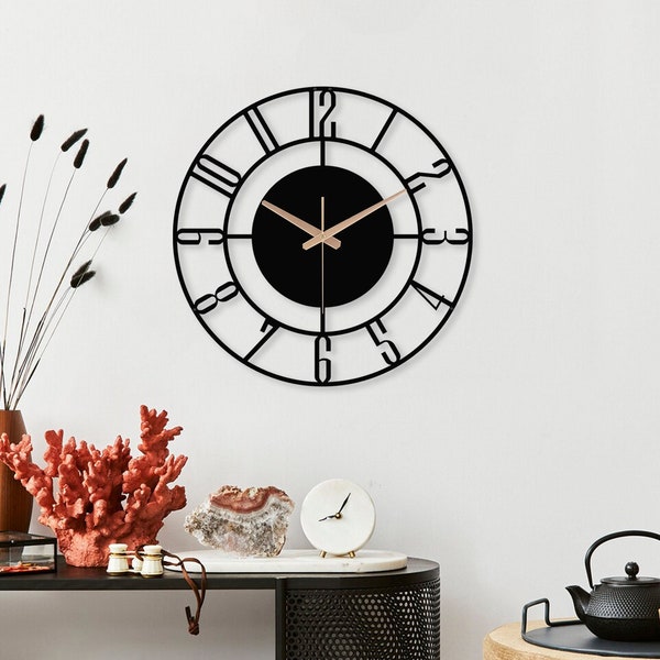 Wall Clock with numbers, Large Clocks for wall, Modern Wall Clock, Unique Wall Clock, Minimalist, wanduhr, rustic, oversized wall clock,