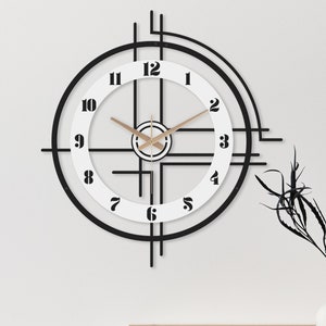 Grandes horloges modernes pour mur, horloge murale unique, numéro d'horloge murale, horloge décorative, wanduhr, horloge murale de salon, minimaliste, élégante image 1