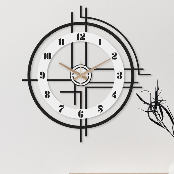 Grandes horloges modernes pour mur, horloge murale unique, numéro d'horloge murale, horloge décorative, wanduhr, horloge murale de salon, minimaliste, élégante