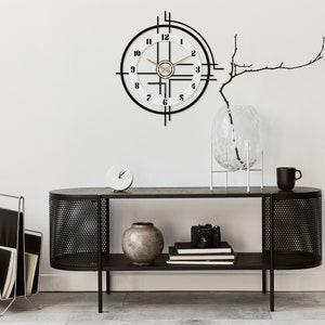 Große moderne Uhren für die Wand, Wanduhr Unikat, Wanduhr Nummer, Dekouhr, Wanduhr, Wanduhr Wohnzimmer, minimalistisch, elegant Bild 2