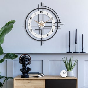 Große moderne Uhren für die Wand, Wanduhr Unikat, Wanduhr Nummer, Dekouhr, Wanduhr, Wanduhr Wohnzimmer, minimalistisch, elegant Bild 4