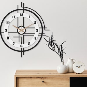 Large wall clock unique, clocks for wall, modern wall clock, wall clock numbers, wanduhr, wall clock for livingroom, kitchen, minimalist zdjęcie 5