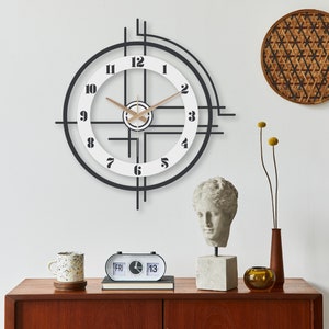 Grandes horloges modernes pour mur, horloge murale unique, numéro d'horloge murale, horloge décorative, wanduhr, horloge murale de salon, minimaliste, élégante image 5