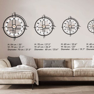 Large wall clock unique, clocks for wall, modern wall clock, wall clock numbers, wanduhr, wall clock for livingroom, kitchen, minimalist zdjęcie 9