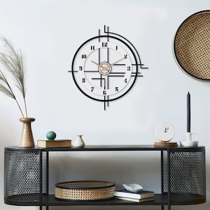 Große moderne Uhren für die Wand, Wanduhr Unikat, Wanduhr Nummer, Dekouhr, Wanduhr, Wanduhr Wohnzimmer, minimalistisch, elegant Bild 3