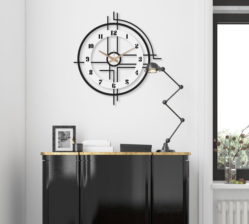 Large wall clock unique, clocks for wall, modern wall clock, wall clock numbers, wanduhr, wall clock for livingroom, kitchen, minimalist zdjęcie 3