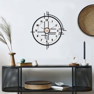 Large wall clock unique, clocks for wall, modern wall clock, wall clock numbers, wanduhr, wall clock for livingroom, kitchen, minimalist zdjęcie 2