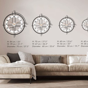 Grandes horloges modernes pour mur, horloge murale unique, numéro d'horloge murale, horloge décorative, wanduhr, horloge murale de salon, minimaliste, élégante image 7