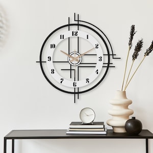 Große moderne Uhren für die Wand, Wanduhr Unikat, Wanduhr Nummer, Dekouhr, Wanduhr, Wanduhr Wohnzimmer, minimalistisch, elegant Bild 3