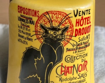 Black Cat Interlocking Ceramic Salt & Pepper Shakers France