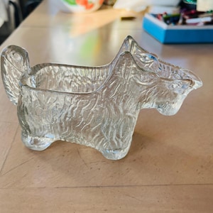 Scottie Dog Candy Dish Vintage Glass Scottish Terrier
