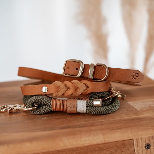 Mix & Match Set | 2-teilige Leine + Lederhalsband