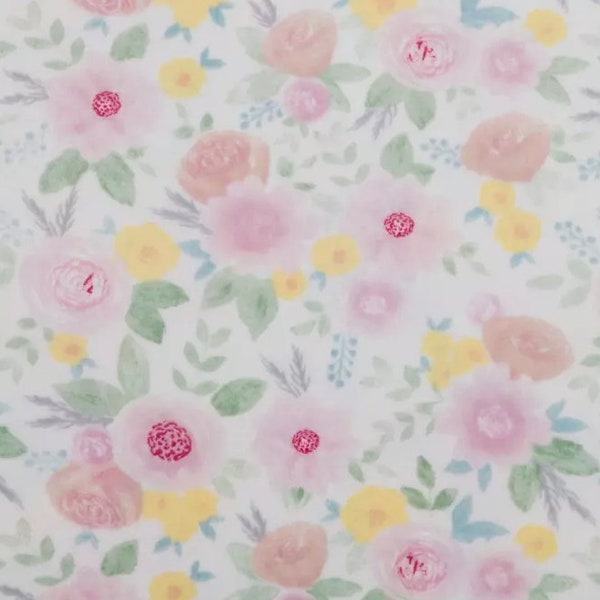 Floral Minky Fleece Fabric | Minky Fabric | Soft Baby Blanket Fabric | Floral Baby Nursery | Ready to Ship | Sewing Fabric | Baby Gifts