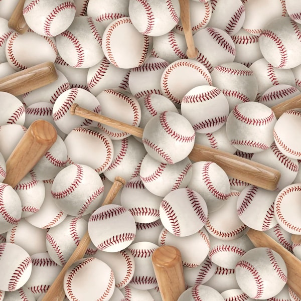 Novelty Cotton Fabric Baseball  | Cotton Fabric | Baseball Fabric | Trendy Fabric | Novelty Cotton | Sewing Fabric | Baseball Decor | DIY