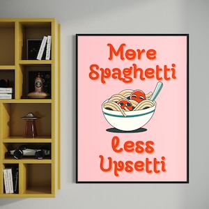 Retro Spaghetti Print: Trendy Kitchen Wall Decor (Digital Download)