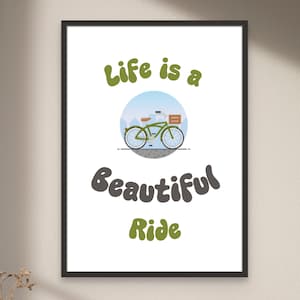 Fietsmuurkunst: motiverende fietsposter (digitale download)
