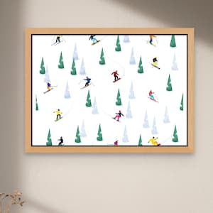Ski Slopes Art Print: Ski Resort Poster (Digital Download)