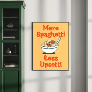 Retro Spaghetti Kitchen Print: Trendy Pasta Wall Decor (Digital Download)