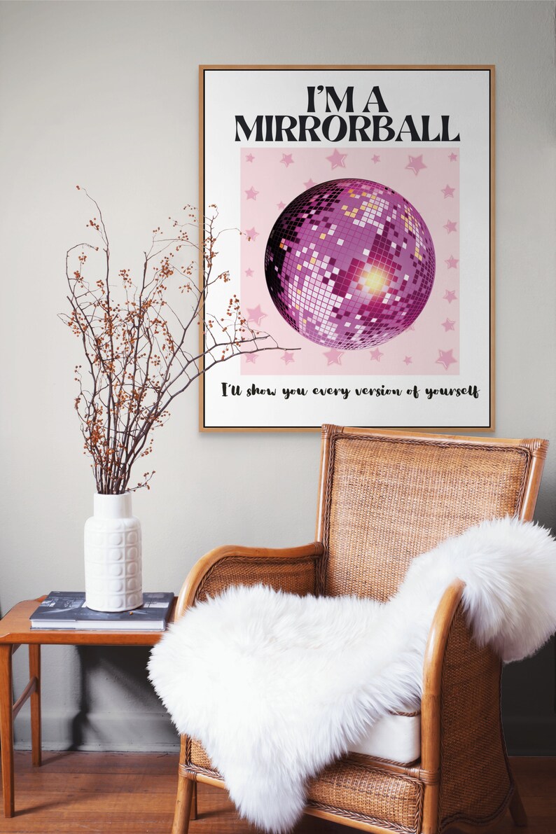 Taylor Swift Lyric Art Print, Mirrorball Poster, Show You Every Version