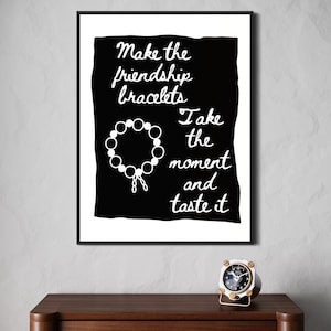 Taylor Lyric Art Print, You&#39;re On Your Own Kid Poster, Midnights, Friendship Bracelets, Gift for Swiftie, Digital Download, Black