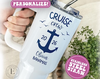 Vaso personalizado para tripulación de crucero, taza de crucero familiar personalizada, regalo para tripulación de crucero, regalo para amigos de crucero, regalo personalizado para crucero