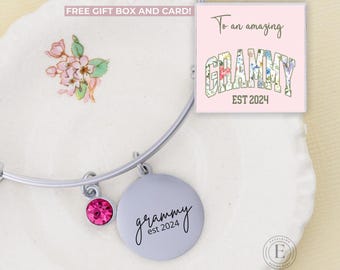 Pulsera Grammy Joyas Grammy personalizadas Pulsera con piedra natal Grammy personalizada Nuevo regalo Grammy Regalo de cumpleaños Grammy personalizado Regalo de Navidad Grammy