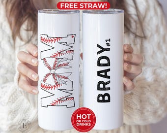 Personalized Baseball Mom Tumbler Custom Baseball Mom Tumbler Gift for Baseball Mom Cup Baseball Mama Tumbler Baseball Team Mom Gift