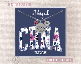 CRNA Necklace Personalized Nurse Anesthetist Graduation Gift Custom Gifts for Certified Registered Nurse Anesthetist Appreciation Jewelry