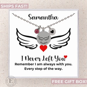 Hug from Heaven Necklace Custom I Never Left You Jewelry Personalized Gift From Angel Wings Necklace Letter From Heaven Gift From Angel